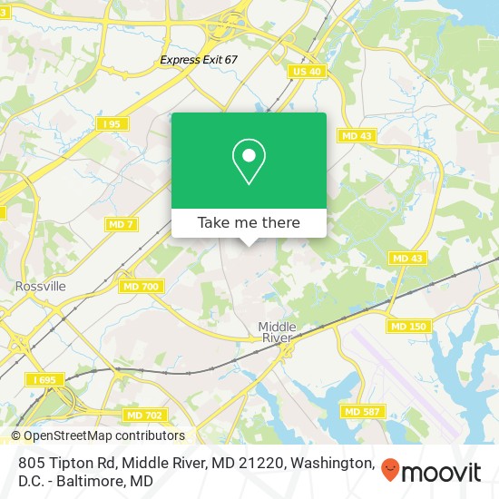 805 Tipton Rd, Middle River, MD 21220 map