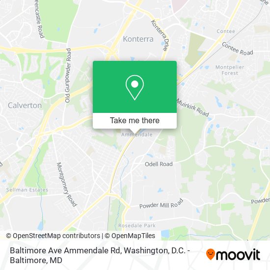 Mapa de Baltimore Ave Ammendale Rd