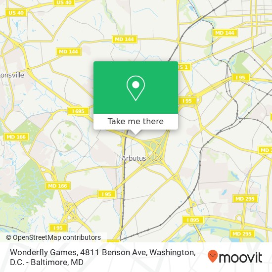 Mapa de Wonderfly Games, 4811 Benson Ave
