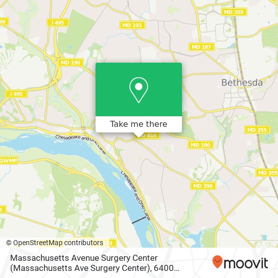 Mapa de Massachusetts Avenue Surgery Center (Massachusetts Ave Surgery Center), 6400 Goldsboro Rd