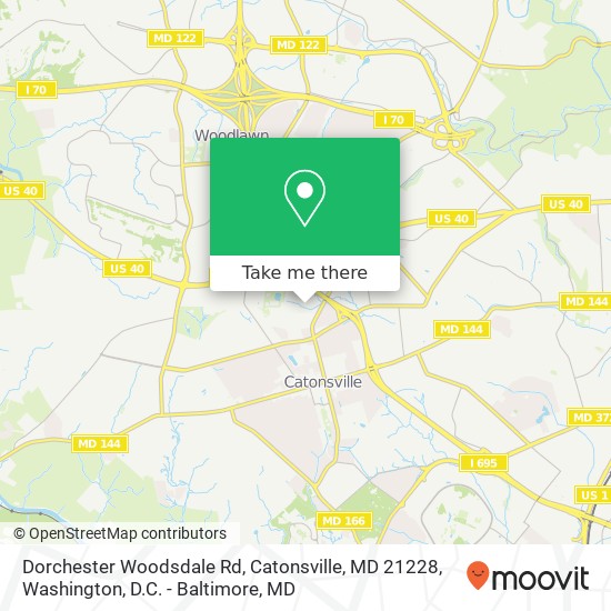 Mapa de Dorchester Woodsdale Rd, Catonsville, MD 21228