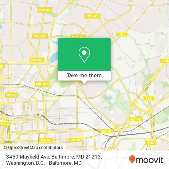 Mapa de 3459 Mayfield Ave, Baltimore, MD 21213