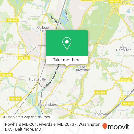 Powha & MD-201, Riverdale, MD 20737 map