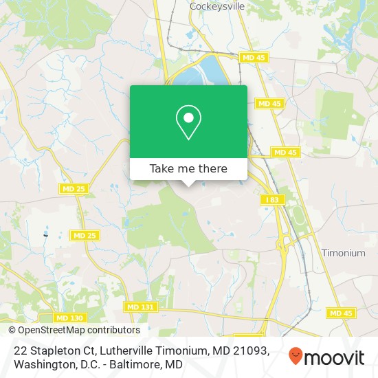 22 Stapleton Ct, Lutherville Timonium, MD 21093 map