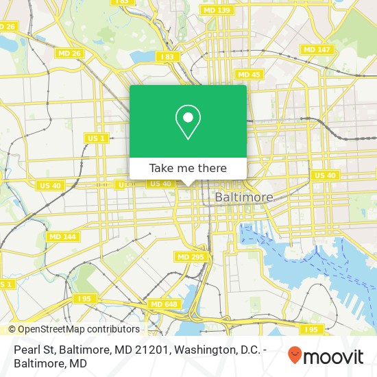 Pearl St, Baltimore, MD 21201 map