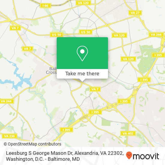 Mapa de Leesburg S George Mason Dr, Alexandria, VA 22302