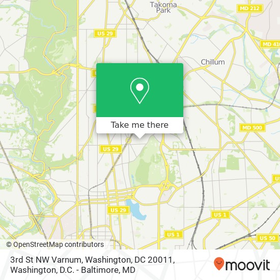 3rd St NW Varnum, Washington, DC 20011 map