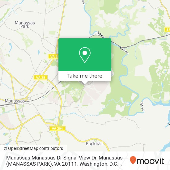 Mapa de Manassas Manassas Dr Signal View Dr, Manassas (MANASSAS PARK), VA 20111