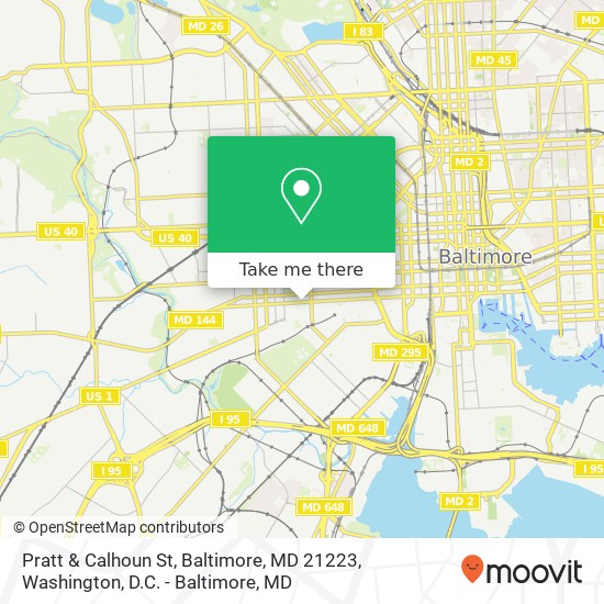 Mapa de Pratt & Calhoun St, Baltimore, MD 21223