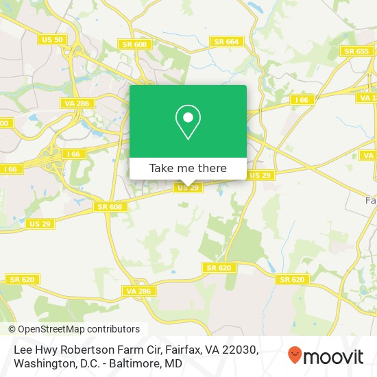 Mapa de Lee Hwy Robertson Farm Cir, Fairfax, VA 22030