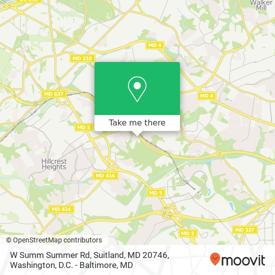 Mapa de W Summ Summer Rd, Suitland, MD 20746