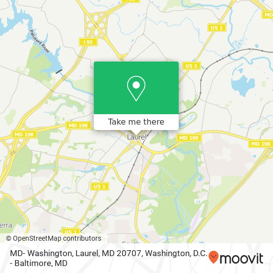 Mapa de MD- Washington, Laurel, MD 20707