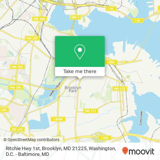Mapa de Ritchie Hwy 1st, Brooklyn, MD 21225
