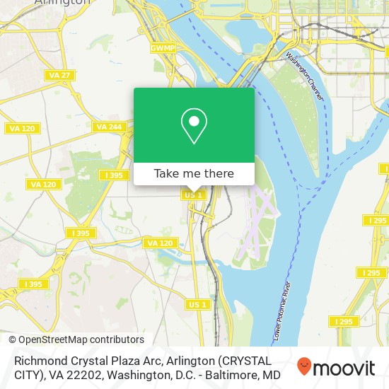 Mapa de Richmond Crystal Plaza Arc, Arlington (CRYSTAL CITY), VA 22202