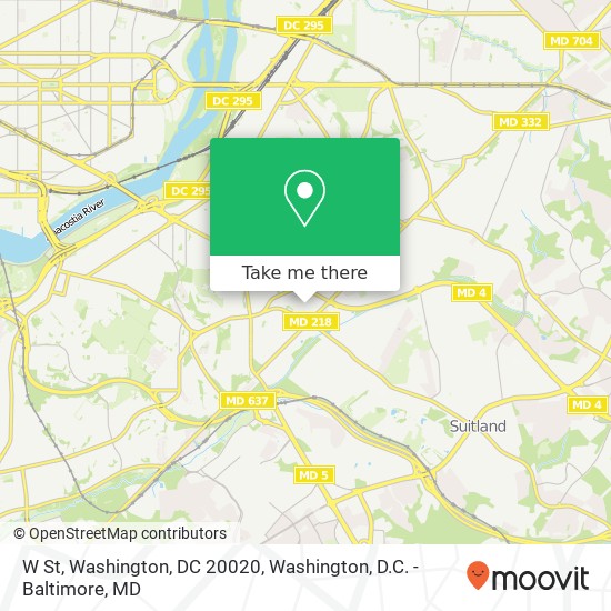 W St, Washington, DC 20020 map