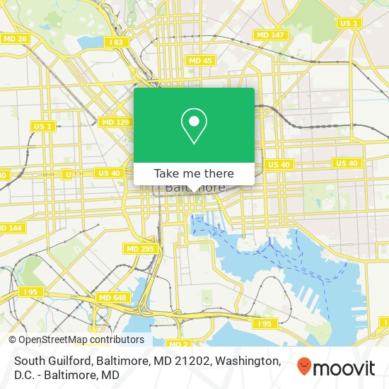 Mapa de South Guilford, Baltimore, MD 21202