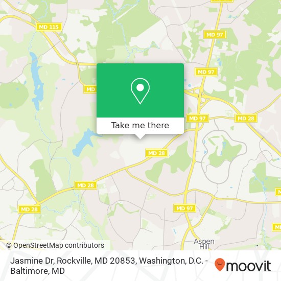 Mapa de Jasmine Dr, Rockville, MD 20853