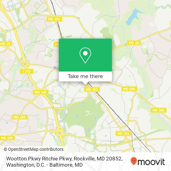 Wootton Pkwy Ritchie Pkwy, Rockville, MD 20852 map
