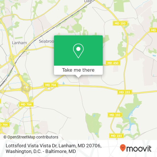 Lottsford Vista Vista Dr, Lanham, MD 20706 map