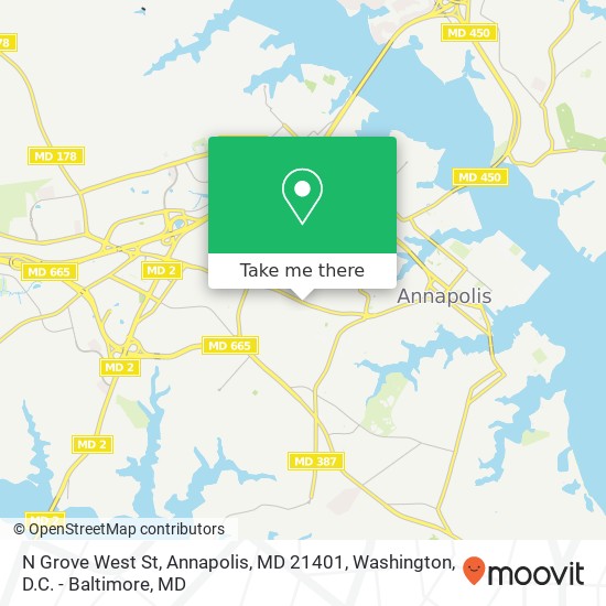 Mapa de N Grove West St, Annapolis, MD 21401