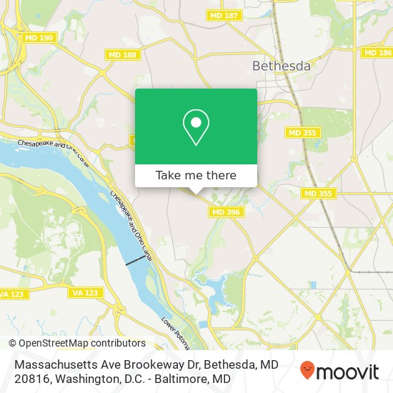 Massachusetts Ave Brookeway Dr, Bethesda, MD 20816 map