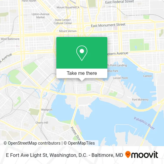 E Fort Ave Light St map