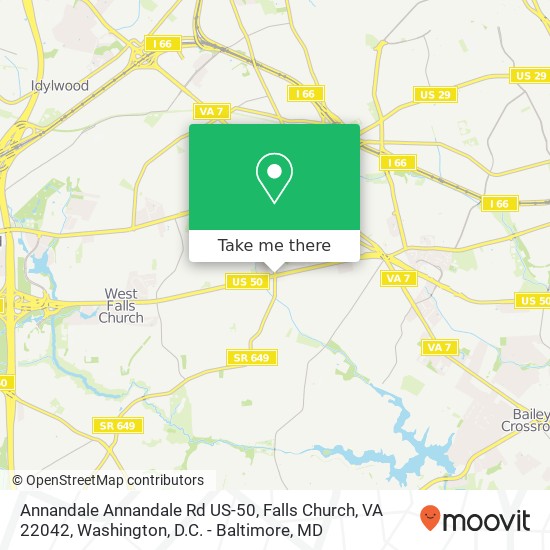 Annandale Annandale Rd US-50, Falls Church, VA 22042 map
