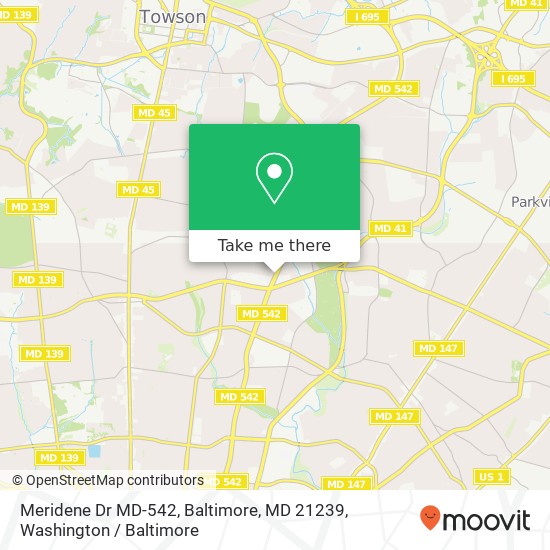 Meridene Dr MD-542, Baltimore, MD 21239 map
