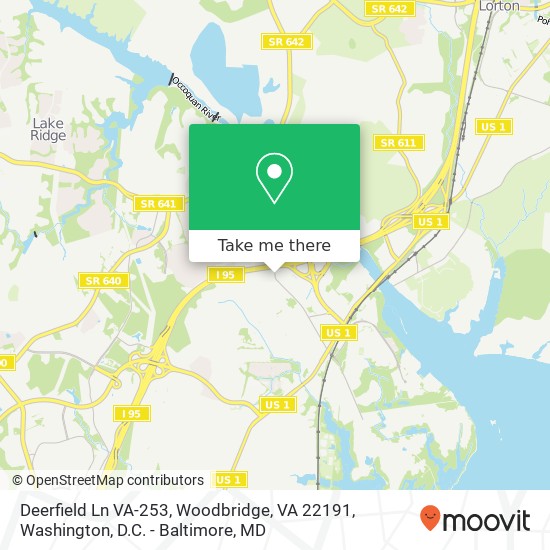 Mapa de Deerfield Ln VA-253, Woodbridge, VA 22191