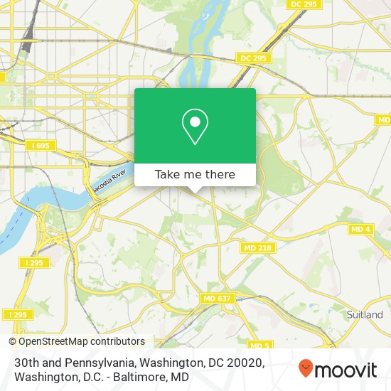Mapa de 30th and Pennsylvania, Washington, DC 20020