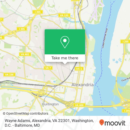 Mapa de Wayne Adams, Alexandria, VA 22301