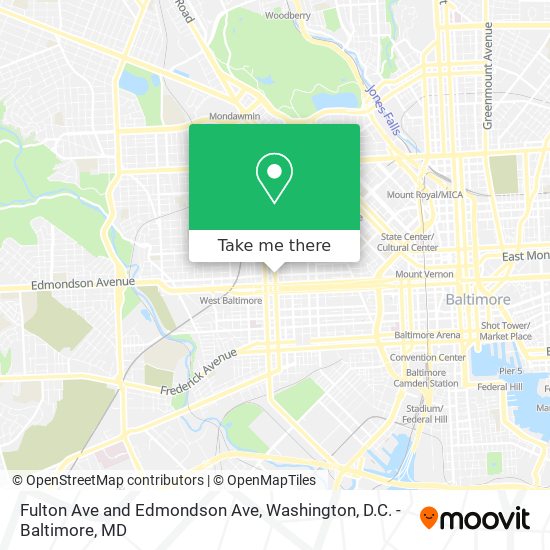 Fulton Ave and Edmondson Ave map