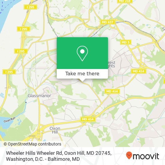 Mapa de Wheeler Hills Wheeler Rd, Oxon Hill, MD 20745