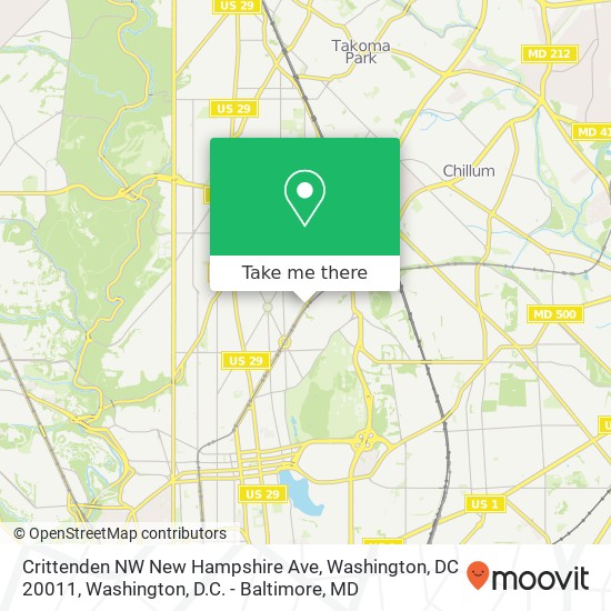 Mapa de Crittenden NW New Hampshire Ave, Washington, DC 20011