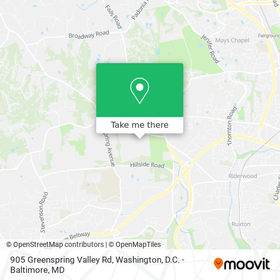 Mapa de 905 Greenspring Valley Rd