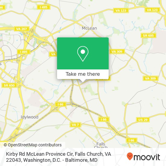 Mapa de Kirby Rd McLean Province Cir, Falls Church, VA 22043