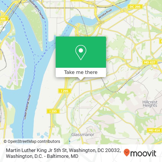 Mapa de Martin Luther King Jr 5th St, Washington, DC 20032