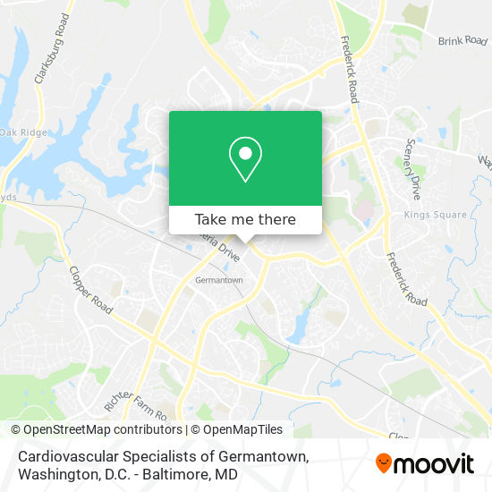 Cardiovascular Specialists of Germantown map