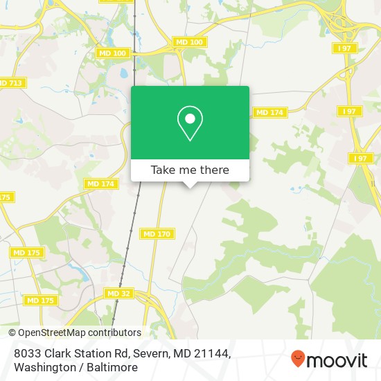 Mapa de 8033 Clark Station Rd, Severn, MD 21144