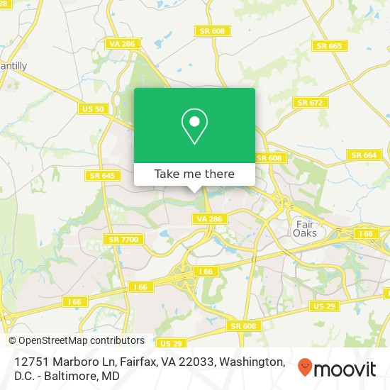 12751 Marboro Ln, Fairfax, VA 22033 map