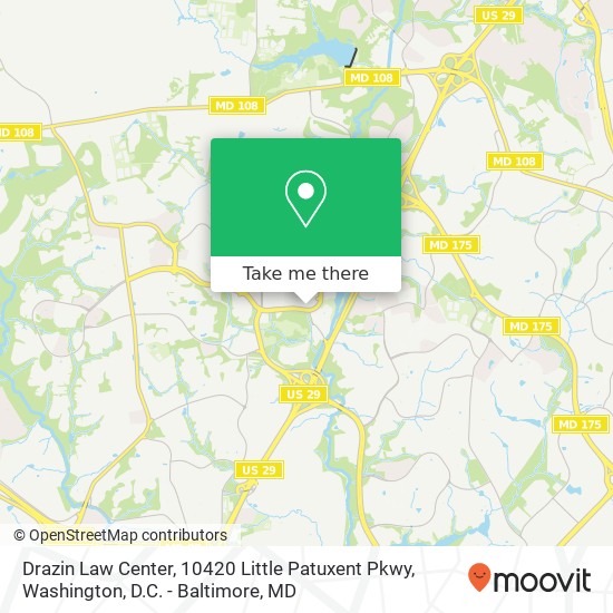 Mapa de Drazin Law Center, 10420 Little Patuxent Pkwy