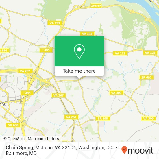 Mapa de Chain Spring, McLean, VA 22101