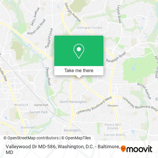 Valleywood Dr MD-586 map