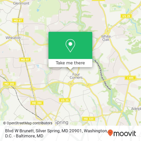 Blvd W Brunett, Silver Spring, MD 20901 map