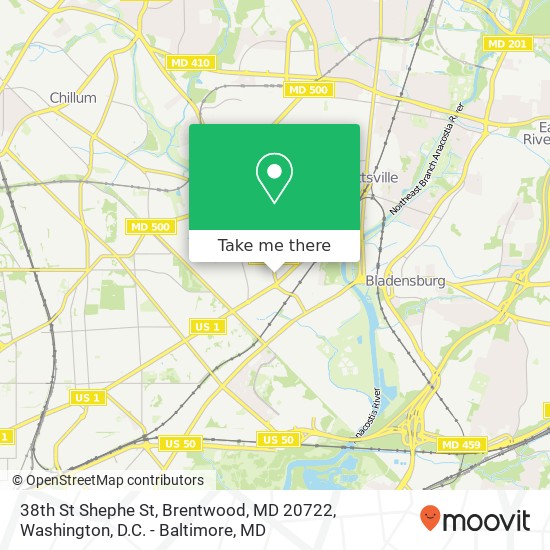 38th St Shephe St, Brentwood, MD 20722 map