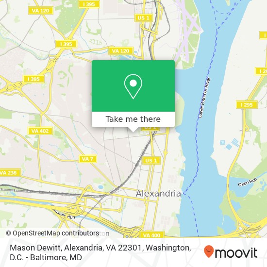 Mapa de Mason Dewitt, Alexandria, VA 22301
