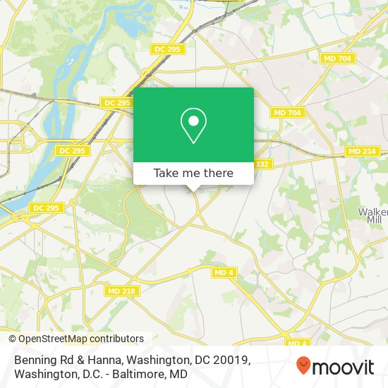 Mapa de Benning Rd & Hanna, Washington, DC 20019