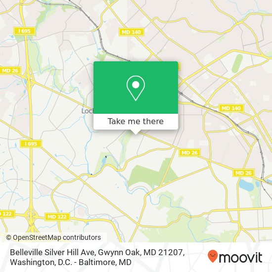 Mapa de Belleville Silver Hill Ave, Gwynn Oak, MD 21207