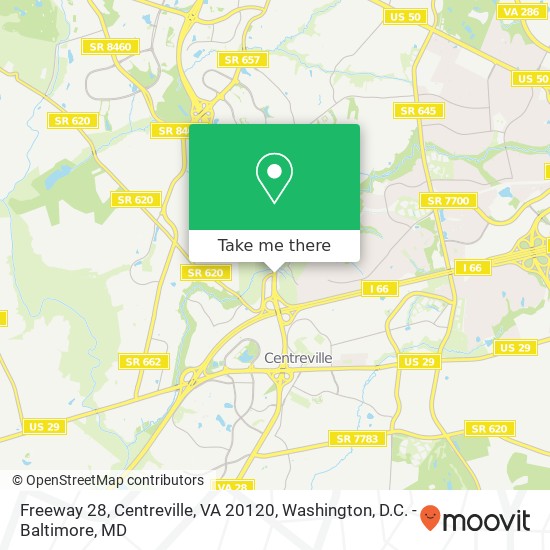 Mapa de Freeway 28, Centreville, VA 20120