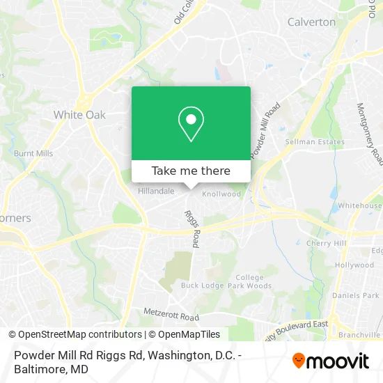 Powder Mill Rd Riggs Rd map